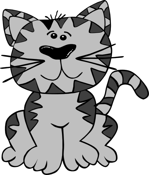 Cute White Kitten Png Clipart Image\u200b - Big Fat Cat Sat On The Rat (504x594), Png Download