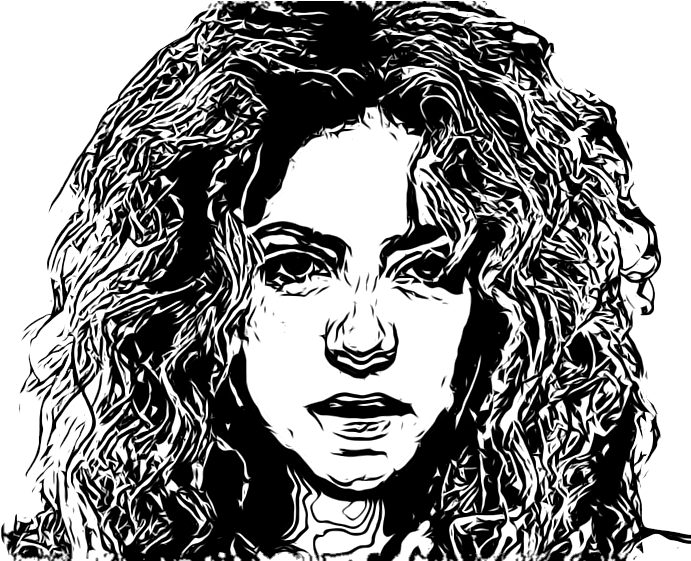 Shakira - Stencil Shakira (700x560), Png Download
