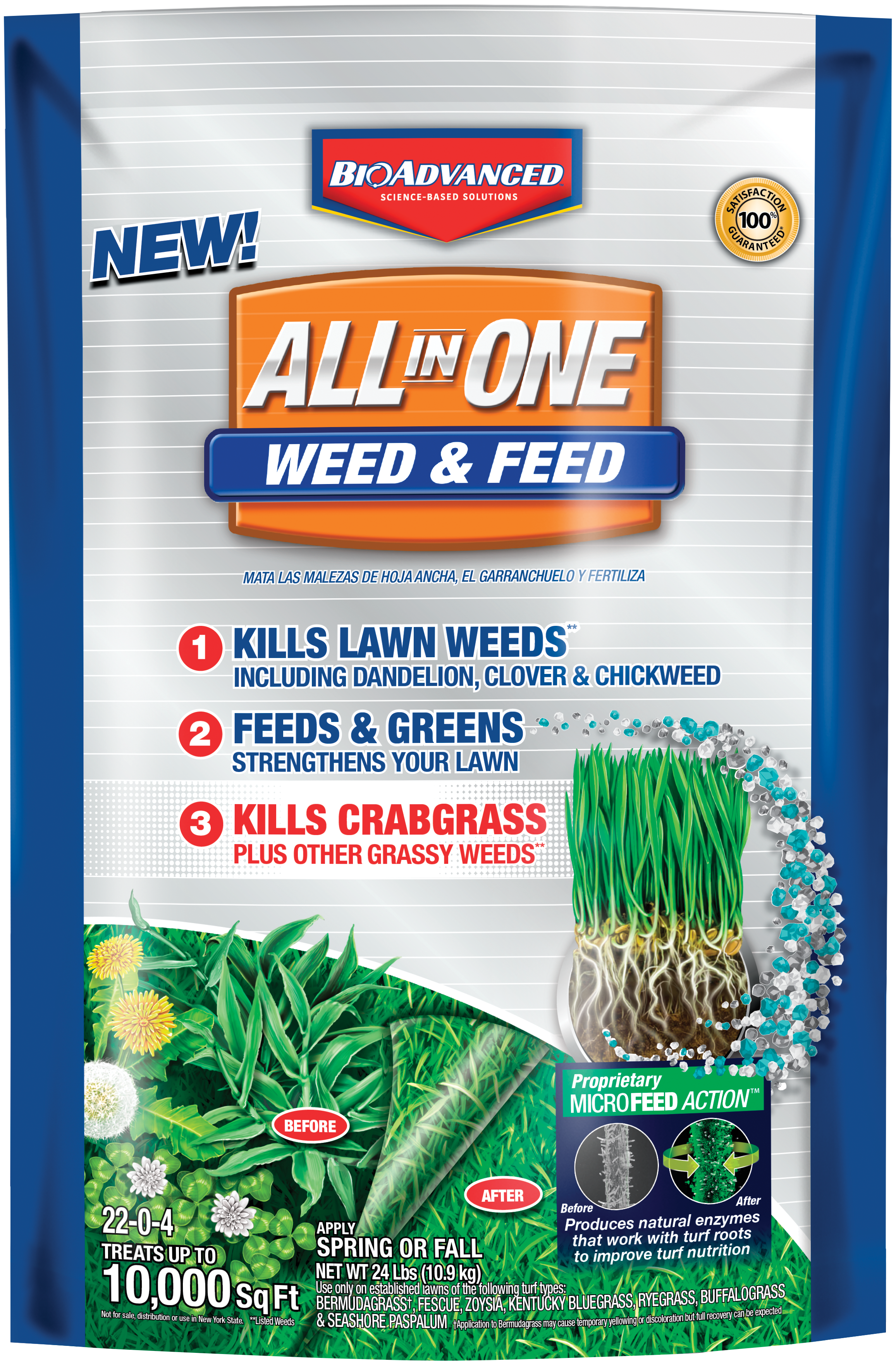 Bioadvanced All In One Weed And Feed Granules, 10,000 - Bayer Advanced 704416t All In One Weed (2700x3729), Png Download