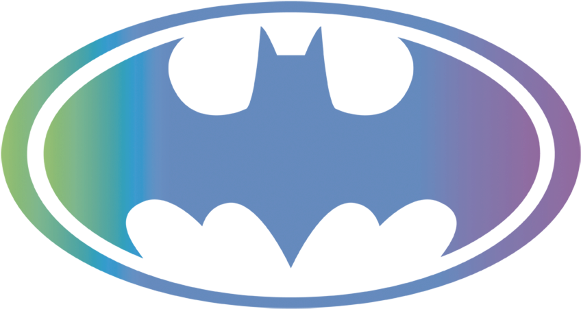 Batman Gradient Bat Logo Men's V Neck T Shirt - Superheroes Logo Black And White (855x490), Png Download