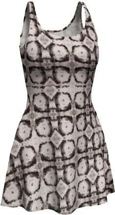 Sea Shell Black And White Flare Dress - Day Dress (600x600), Png Download