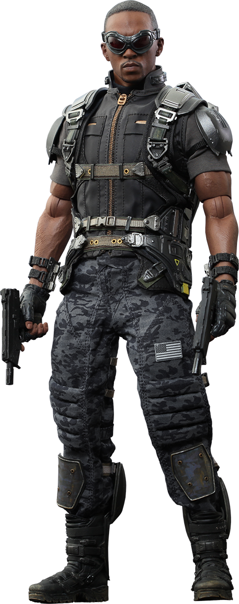 Captain America The Winter Soldier Png Free Stock - Falcon Marvel Sixth Scale Figure (480x1212), Png Download