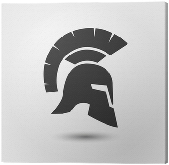 Vector Silhouette Roman Or Greek Helmet Canvas Print - Casco Troyano Vector (400x400), Png Download