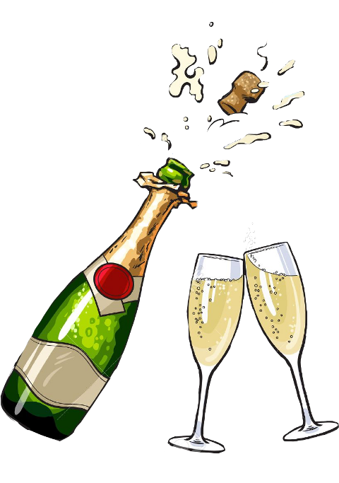 Champagne Bottle Clipart (480x683), Png Download