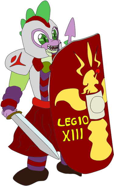 Lycanianspike, Helmet, Legionary, Legio Xiii, Older, - Shield (400x620), Png Download