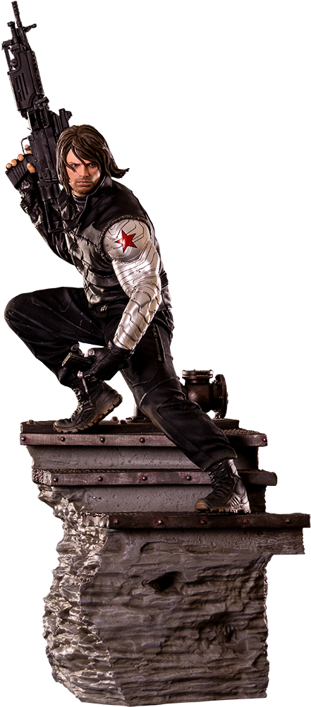 Marvel Captain America Civil War Winter Soldier Statue - Winter Soldier Iron Studios (480x1000), Png Download