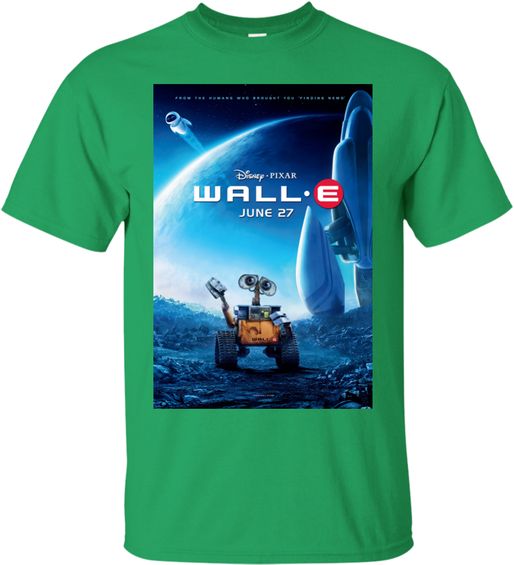 Wall E Movie Poster T-shirt - Wall E Original Movie Poster - Double Sided Adv Style (1155x1155), Png Download