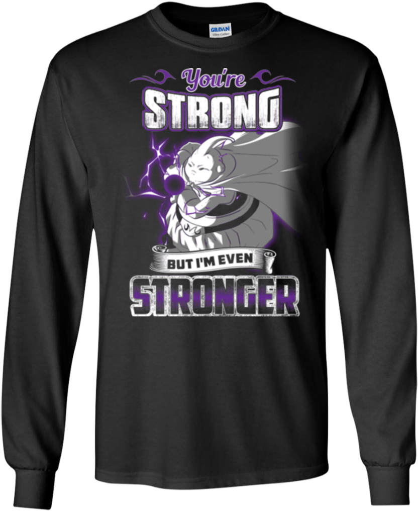 Majin Buu T Shirt You're Strong But I'm Even Stronger - Mickey Mouse Mens Long Sleeve (1024x1024), Png Download