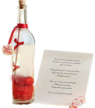 Message In A Bottle - Personalized Message In A Bottle Anniversary - Gifts (345x378), Png Download