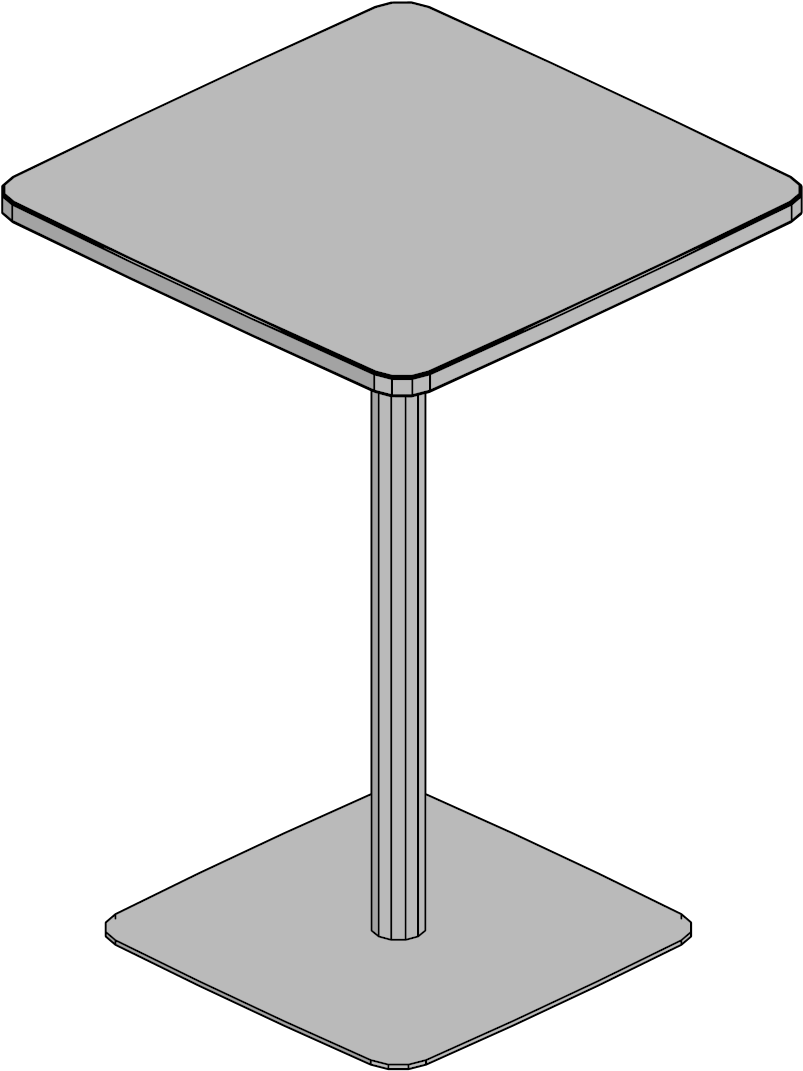 Turnstone Table Cafe Height 30 Square - Bolero Square Stainless Steel Table Base (1200x1200), Png Download