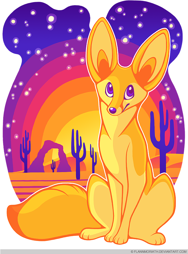 Fennec Fox In The Desert - Fennec Fox (637x866), Png Download