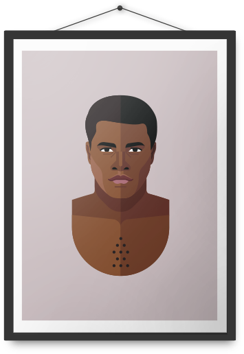 Muhammad Ali Poster - Illustration (500x600), Png Download