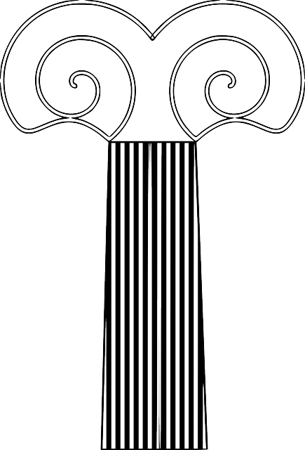 Outline, Column, Decorative, Architecture, Pillars - Clip Art (435x640), Png Download