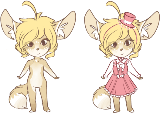 Fennec Fox Adopt - Cartoon (616x477), Png Download