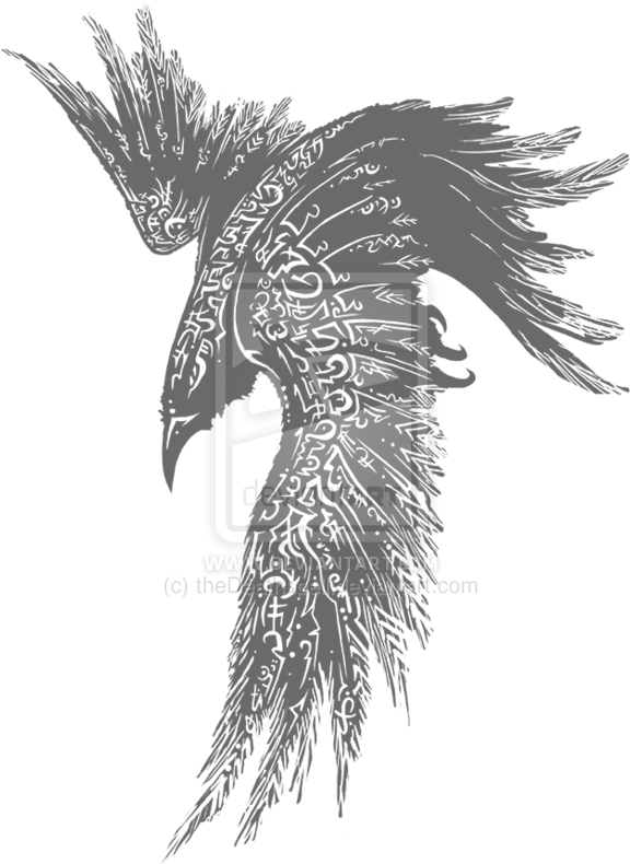 Download Transparent Danesharacmc Com - Celtic Raven Tattoos (600x806), Png Download
