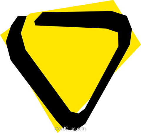 Yield Sign Royalty Free Vector Clip Art Illustration - Emblem (480x452), Png Download