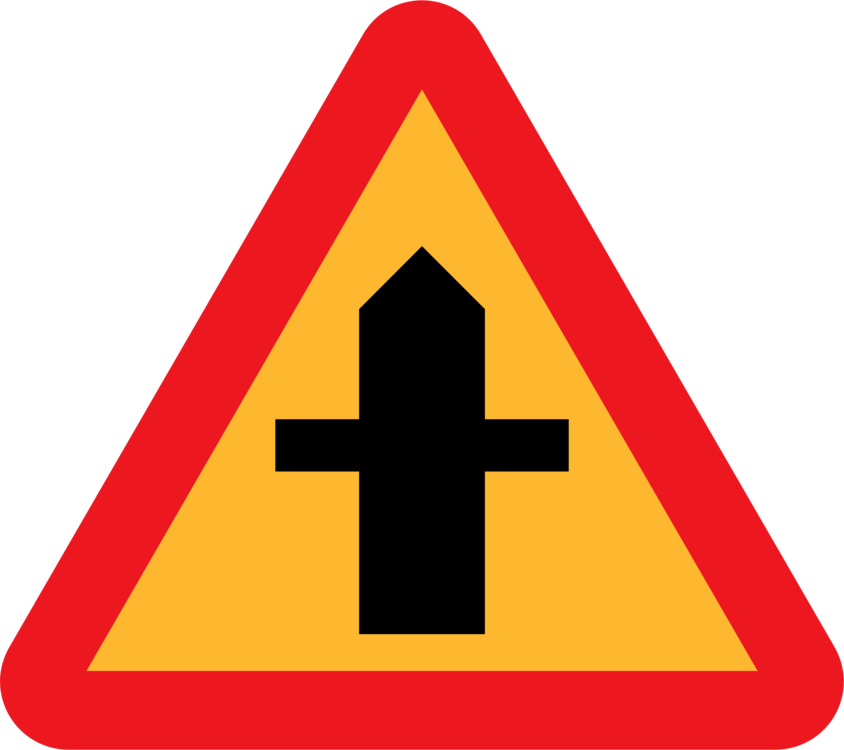 Warning Sign Traffic Sign Road Yield Sign - Triangle Street Sign (844x750), Png Download