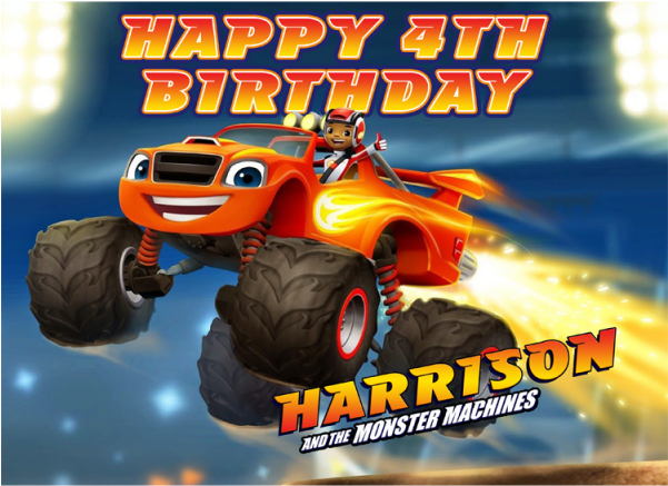 Blaze And The Monster Machines - Blaze And The Monster Machines Edible (600x600), Png Download