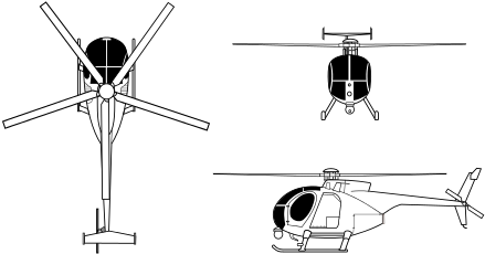 Md Helicopters Mh - Ah 6 Little Bird Clipart (450x274), Png Download