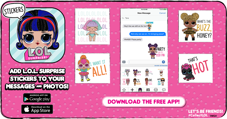 L - O - L - Surprise Stickers App - Doll (960x539), Png Download