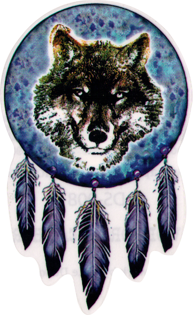 Native Wolf Dreamcatcher - Native American Dream Catcher Png (637x1037), Png Download