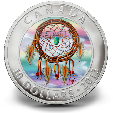 Fine Silver Hologram Coin - $10 2013 Dreamcatcher (388x371), Png Download