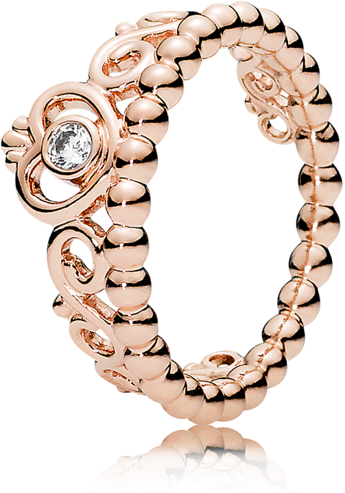 My Princess Tiara, Pandora Rose™ & Clear Cz - Rose Gold Princess Ring (1000x1000), Png Download