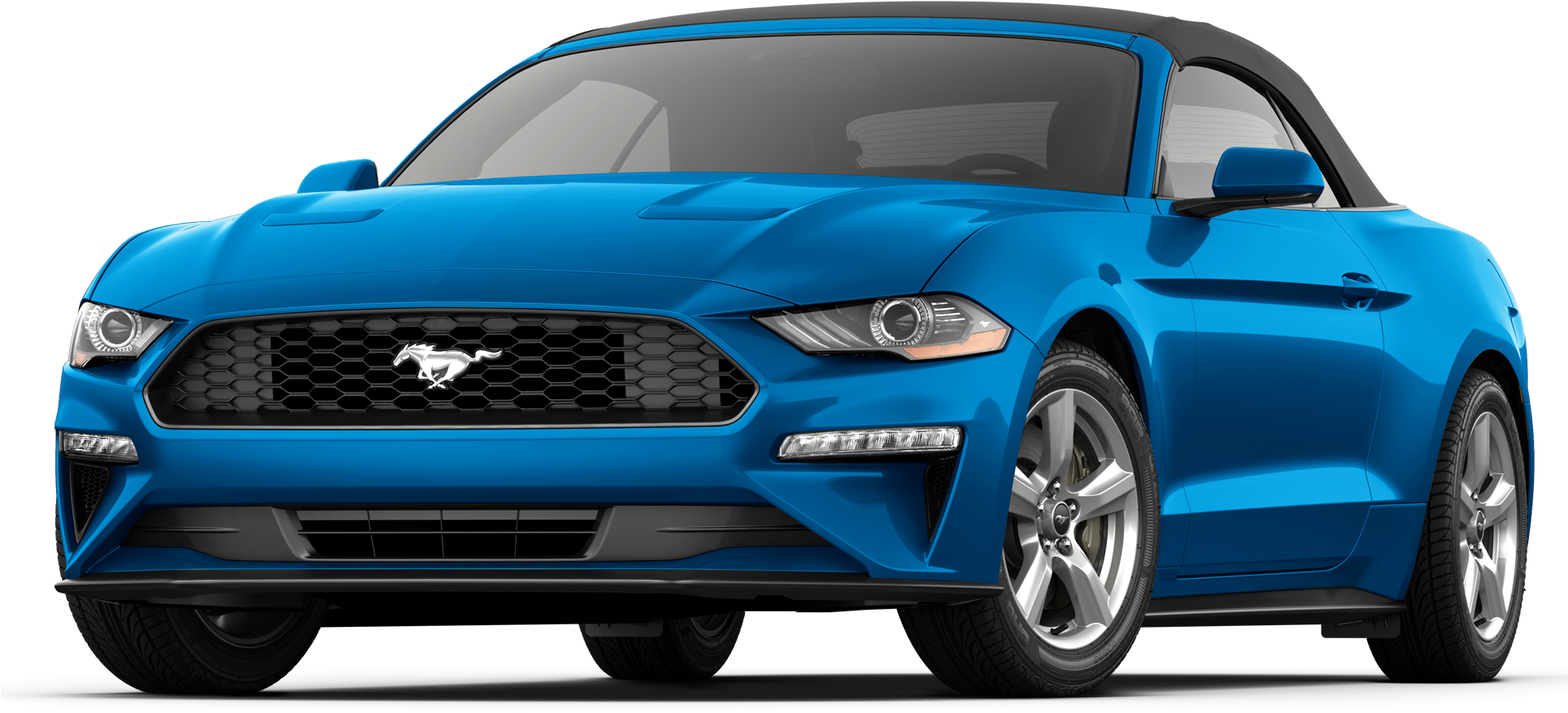 Current 2019 Ford Mustang Convertible Special Offers - Blue Mustang Convertible 2018 (1927x935), Png Download