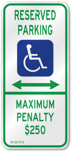 North Carolina State Handicap Dual Arrow Sign - Handicap Signs (500x500), Png Download