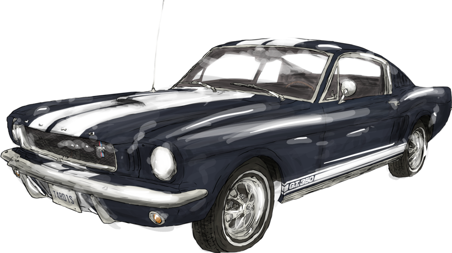 Drawing Mustang Fastback - Ford Mustang Fastback Png (900x504), Png Download