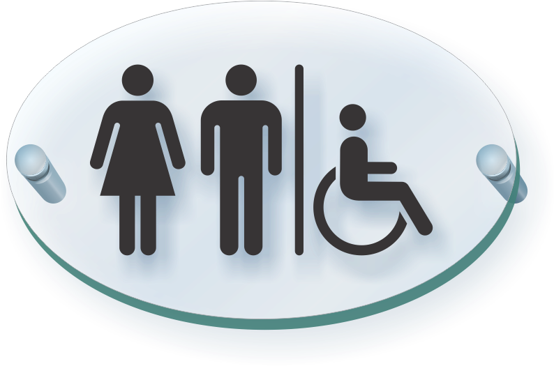 Unisex Handicap Restroom Symbol Clearboss Sign - Cancer Statistics In South Africa (800x526), Png Download
