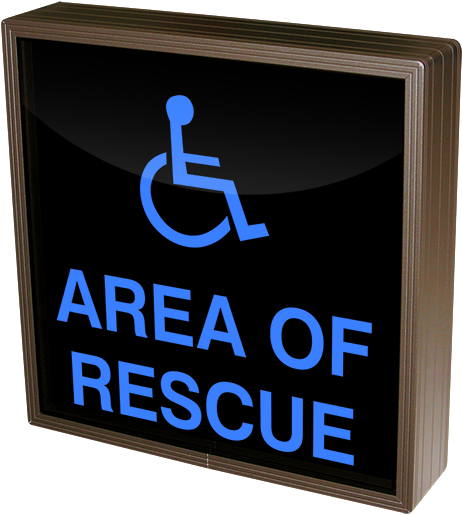 Area Of Rescue W/handicap Symbol - Do Not Use Elevator Signs (500x533), Png Download