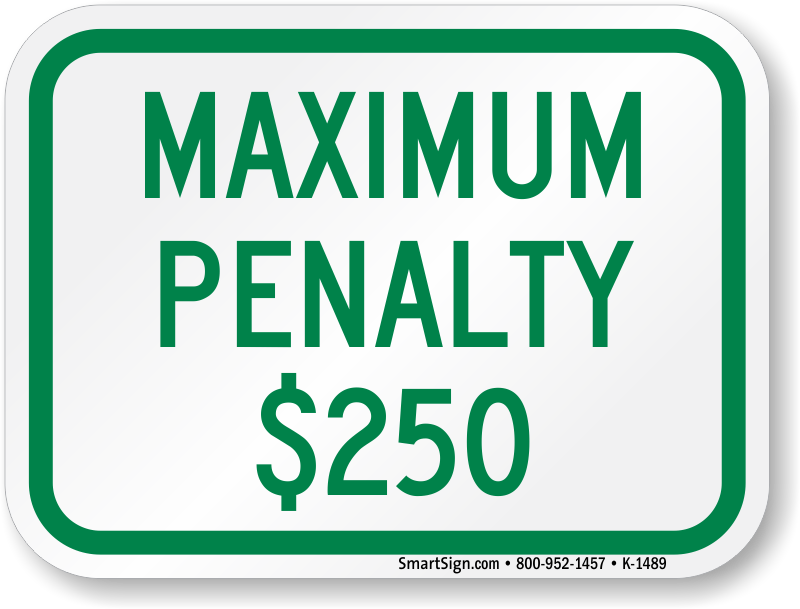 North Carolina Parking Signs, Fire Lane Signs And Other - Reserved Parking Maximum Penalty (handicapped Symbol) (800x609), Png Download
