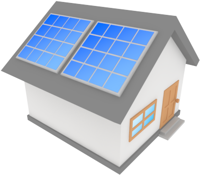 Collection Of Panel Transparent High Quality - House With Solar Panel Transparent (500x400), Png Download