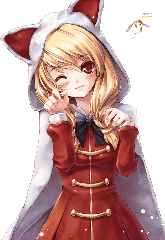 Anime Girl With Cat Coat (589x800), Png Download