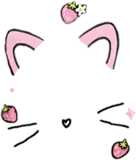 Download Transparent Neko Cat Pink Kawaii Pastel Png Sticker Neko Pink ...