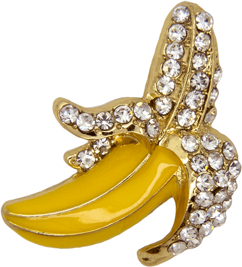 Download Banana Rhinestone Brooch Gold Gold Full Size Png Image Pngkit
