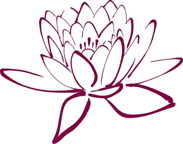 Lotus Clipart Fuschia - Purple Lotus Clip Art (600x472), Png Download
