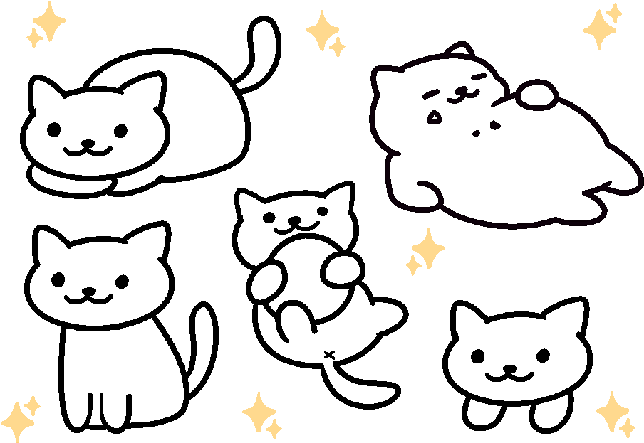 28 Collection Of Neko Atsume Cat Drawing - Neko Atsume Cat Drawing (964x698), Png Download