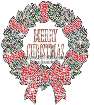 Shining Christmas Wreath Rhinestud Decal - Wreath (450x450), Png Download