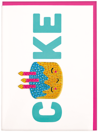 Card With Rhinestone Decal-cake - Birthday Cake (480x480), Png Download