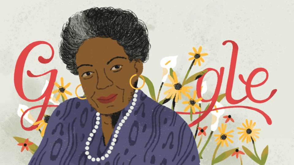 Google Celebrates Dr - Maya Angelou Google Doodle (960x540), Png Download
