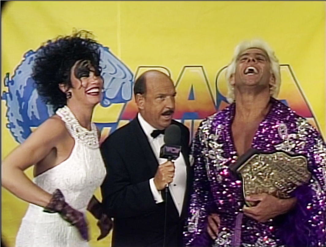 Things Were All Smiles For Flair Before Hogan Showed - Bash At The Beach 1994 Hogan Vs Flair (1440x900), Png Download