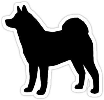 Akita Silhouette Waterproof Die-cut Sticker - Akita Silhouette Png (375x360), Png Download