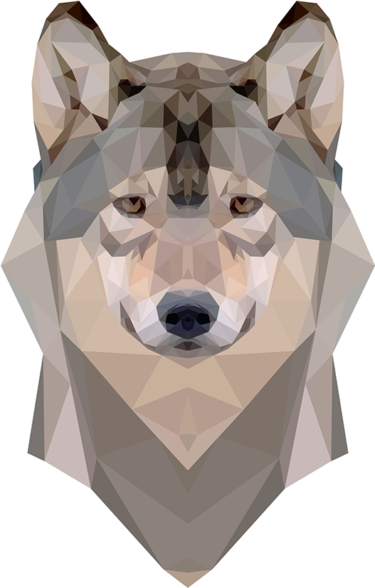 Geometric Wolf Png Jpg - Geometric Wolf Triangular Png (600x849), Png Download