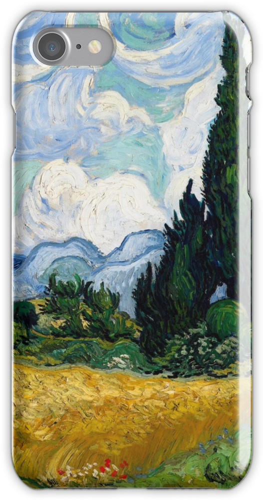 Wheat Field With Cypresses By Vincent Van Gogh Iphone - Van Gogh (750x1000), Png Download