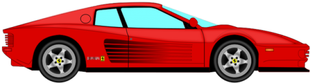 Delorean Clipart Svg - Ferrari Cartoon Png (500x386), Png Download