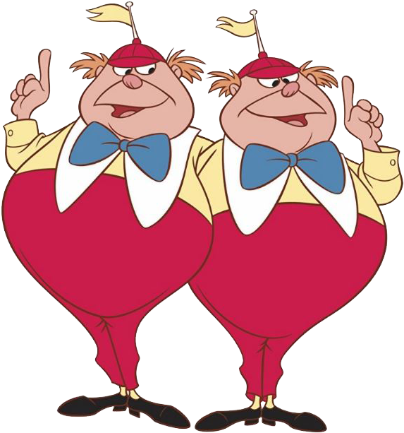 Pin By Tina Mcdaniel On Svg Files Alice, Svg File - Tweedle Dee And Tweedle Dum (592x634), Png Download