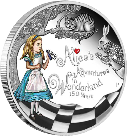 Tuvalu 2015 150th Anniversary Of Alice S Adventures - 1 Oz 2015 150th Anniversary Of Alice's Adventures In (440x470), Png Download