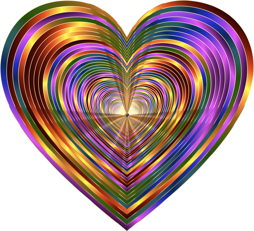 Heart 8-bit Color Computer Icons Download - Heart Psychedelic (827x750), Png Download
